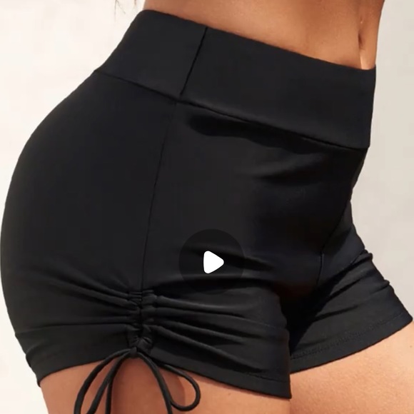 Other - NWT 🏖️ BLACK HIGH WAIST RUNCHED HIPS SWIM SHORTS TANKINI BOTTOMS Women’s XXL